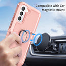 For Samsung Galaxy S22+ 5G 3 in 1 Ring Holder PC + TPU Phone Case(Rose Gold)