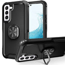 For Samsung Galaxy S22+ 5G 3 in 1 Ring Holder PC + TPU Phone Case(Black)