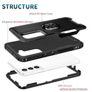 For Samsung Galaxy S22+ 5G 3 in 1 Ring Holder PC + TPU Phone Case(Black)