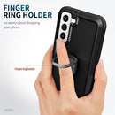 For Samsung Galaxy S22+ 5G 3 in 1 Ring Holder PC + TPU Phone Case(Black)
