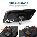 For Samsung Galaxy S22+ 5G 3 in 1 Ring Holder PC + TPU Phone Case(Black)
