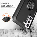 For Samsung Galaxy S22+ 5G 3 in 1 Ring Holder PC + TPU Phone Case(Black)