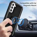 For Samsung Galaxy S22+ 5G 3 in 1 Ring Holder PC + TPU Phone Case(Black)