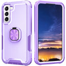 For Samsung Galaxy S22+ 5G 3 in 1 Ring Holder PC + TPU Phone Case(Purple)