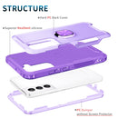 For Samsung Galaxy S22+ 5G 3 in 1 Ring Holder PC + TPU Phone Case(Purple)
