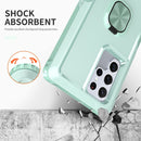 For Samsung Galaxy S22 Ultra 5G 3 in 1 Ring Holder PC + TPU Phone Case(Mint Green)