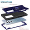 For Samsung Galaxy S22 Ultra 5G 3 in 1 Ring Holder PC + TPU Phone Case(Navy Blue)