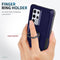 For Samsung Galaxy S22 Ultra 5G 3 in 1 Ring Holder PC + TPU Phone Case(Navy Blue)
