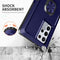 For Samsung Galaxy S22 Ultra 5G 3 in 1 Ring Holder PC + TPU Phone Case(Navy Blue)