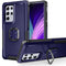 For Samsung Galaxy S22 Ultra 5G 3 in 1 Ring Holder PC + TPU Phone Case(Navy Blue)