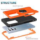 For Samsung Galaxy S22 Ultra 5G 3 in 1 Ring Holder PC + TPU Phone Case(Orange)