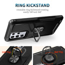 For Samsung Galaxy S22 Ultra 5G 3 in 1 Ring Holder PC + TPU Phone Case(Black)