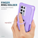 For Samsung Galaxy S22 Ultra 5G 3 in 1 Ring Holder PC + TPU Phone Case(Purple)