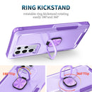For Samsung Galaxy S22 Ultra 5G 3 in 1 Ring Holder PC + TPU Phone Case(Purple)