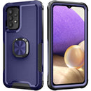 For Samsung Galaxy A73 5G 3 in 1 Ring Holder PC + TPU Phone Case(Navy Blue)