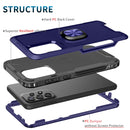 For Samsung Galaxy A73 5G 3 in 1 Ring Holder PC + TPU Phone Case(Navy Blue)