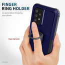 For Samsung Galaxy A73 5G 3 in 1 Ring Holder PC + TPU Phone Case(Navy Blue)