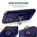 For Samsung Galaxy A73 5G 3 in 1 Ring Holder PC + TPU Phone Case(Navy Blue)