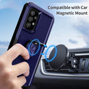 For Samsung Galaxy A73 5G 3 in 1 Ring Holder PC + TPU Phone Case(Navy Blue)
