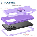 For Samsung Galaxy A73 5G 3 in 1 Ring Holder PC + TPU Phone Case(Purple)