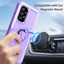 For Samsung Galaxy A73 5G 3 in 1 Ring Holder PC + TPU Phone Case(Purple)