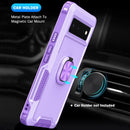 For Google Pixel 6 3 in 1 Ring Holder PC + TPU Phone Case(Purple)