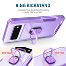 For Google Pixel 6 3 in 1 Ring Holder PC + TPU Phone Case(Purple)