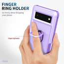 For Google Pixel 6 3 in 1 Ring Holder PC + TPU Phone Case(Purple)