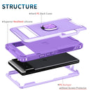 For Google Pixel 6 3 in 1 Ring Holder PC + TPU Phone Case(Purple)