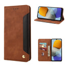 For Samsung Galaxy M23 5G Skin Feel Splicing Leather Phone Case(Brown)