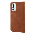 For Samsung Galaxy M23 5G Skin Feel Splicing Leather Phone Case(Brown)