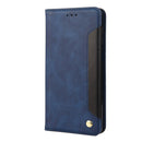 For Samsung Galaxy M23 5G Skin Feel Splicing Leather Phone Case(Blue)