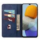 For Samsung Galaxy M23 5G Skin Feel Splicing Leather Phone Case(Blue)