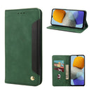 For Samsung Galaxy M23 5G Skin Feel Splicing Leather Phone Case(Green)