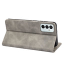 For Samsung Galaxy M23 5G Skin Feel Splicing Leather Phone Case(Grey)