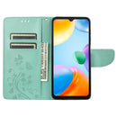 For Xiaomi Redmi 10C Butterfly Flower Pattern Flip Leather Phone Case(Green)