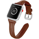 Genuine Leather Watch Band For Apple Watch Series 7 45mm / 6&SE&5&4 44mm / 3&2&1 42mm(Brown)