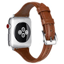 Genuine Leather Watch Band For Apple Watch Series 7 45mm / 6&SE&5&4 44mm / 3&2&1 42mm(Brown)