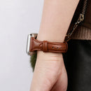 Genuine Leather Watch Band For Apple Watch Series 7 45mm / 6&SE&5&4 44mm / 3&2&1 42mm(Brown)
