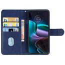 For Motorola Edge 30 Leather Phone Case(Blue)