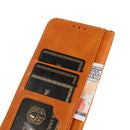 For Samsung Galaxy M33 5G KHAZNEH Dual-color Cowhide Texture Flip Leather Phone Case(Rose Gold)