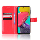 For Samsung Galaxy M53 5G Crazy Horse Texture Horizontal Flip Phone Leather Case(Red)