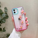 Gradient Flower Bracelet Phone Case For iPhone 11(Pink)