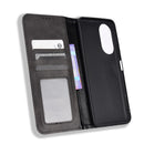 For Honor X7 Magnetic Buckle Retro Texture Leather Phone Case(Black)