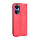 For Honor X7 Magnetic Buckle Retro Texture Leather Phone Case(Red)
