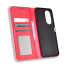 For Honor X7 Magnetic Buckle Retro Texture Leather Phone Case(Red)