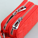 9075 Universal Crocodile Texture Genuine Leather Double Zipper Car Key Case(Red)
