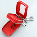9075 Universal Crocodile Texture Genuine Leather Double Zipper Car Key Case(Brown)