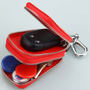 9075 Universal Crocodile Texture Genuine Leather Double Zipper Car Key Case(Brown)