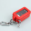9075 Universal Crocodile Texture Genuine Leather Double Zipper Car Key Case(Coffee)